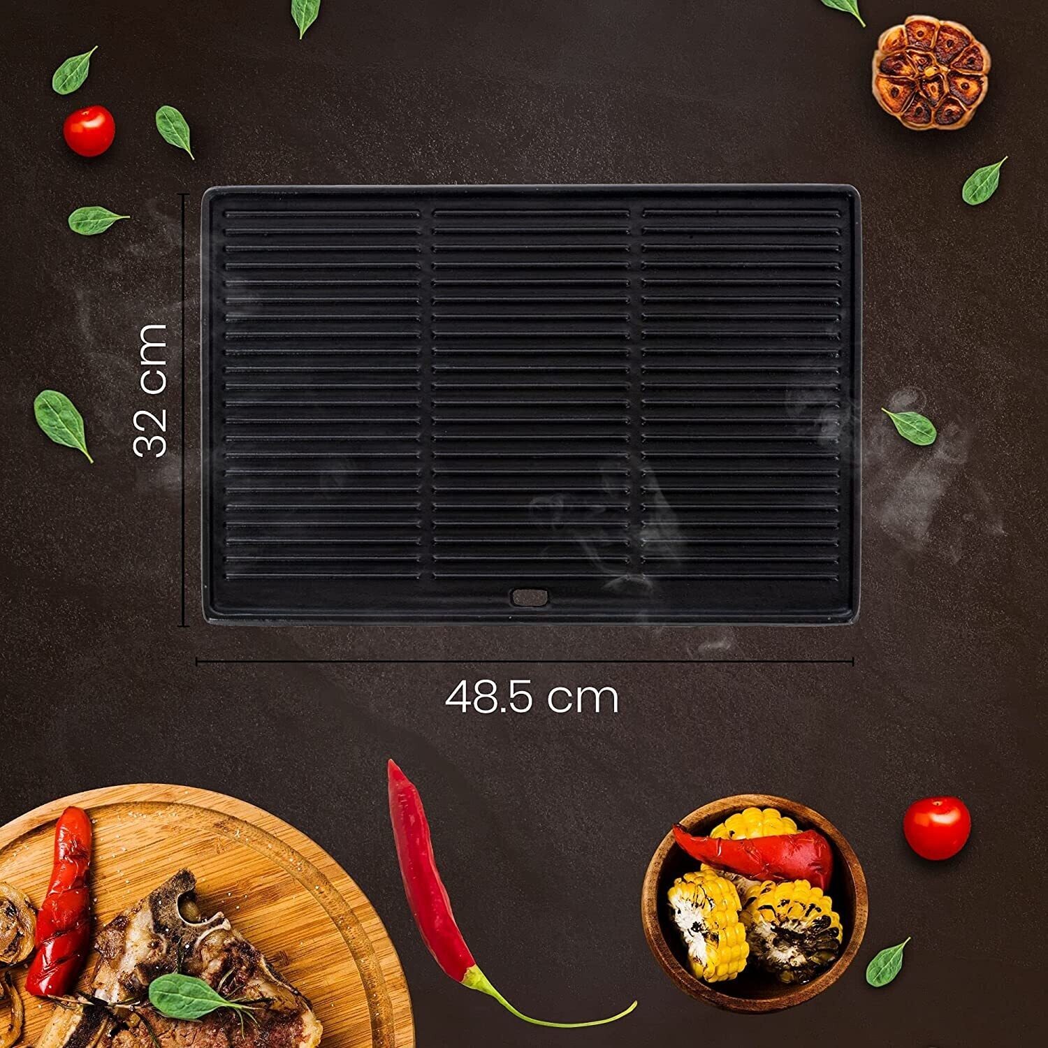 Cast Iron Grill Plate for Gas Stove – Heavy-Duty Griddle for Even Cooking