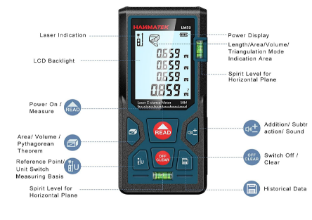 Range finder digital laser measuring device