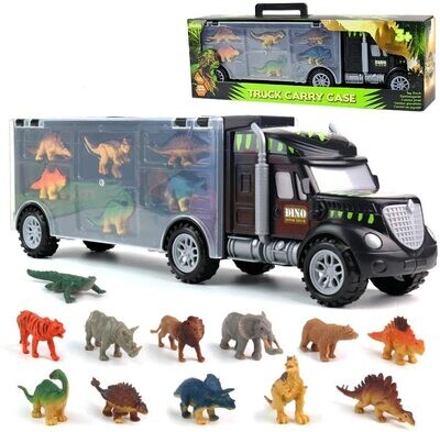 Carrier Truck with Dinosaur Toys Set – Includes Dinosaur Figures and Accessories