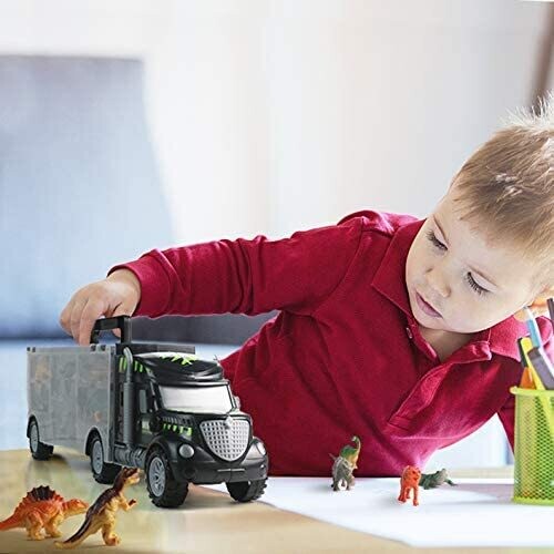 Carrier Truck with Dinosaur Toys Set – Includes Dinosaur Figures and Accessories