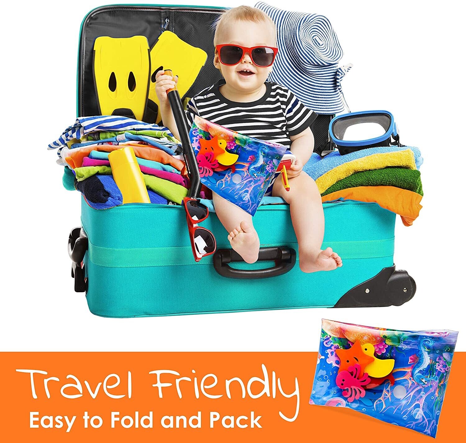 Inflatable Tummy Time Premium Water Mat for Infants and Toddlers, Sensory Play and Developmental Fun