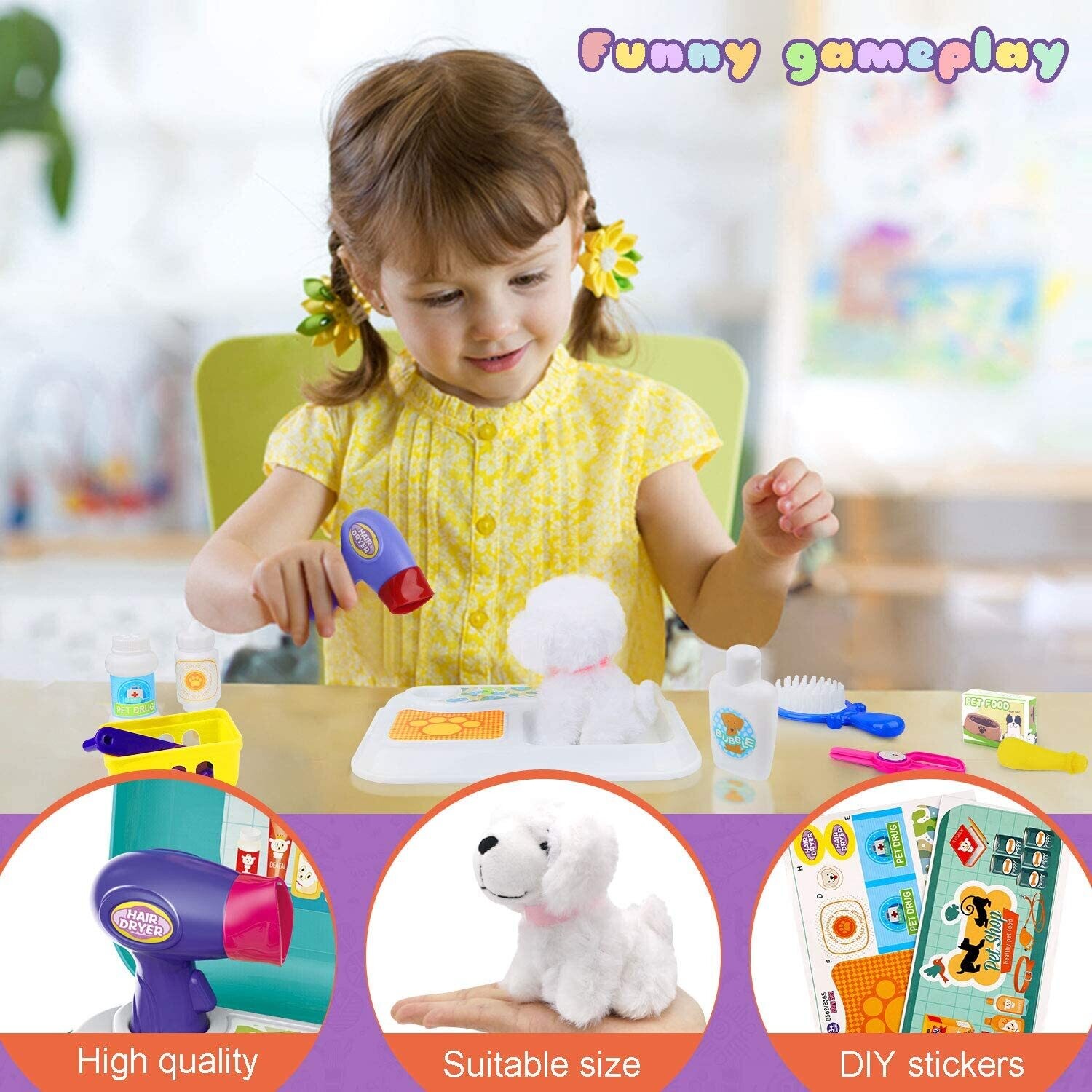 Pet Care Role Play Set Grooming Toys
