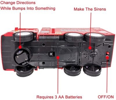 Fire Truck Toy for 3-9 Year Old Boys and Girls – Interactive Firefighter Vehicle Toy with Lights, Sound, and Movable Parts for Kids