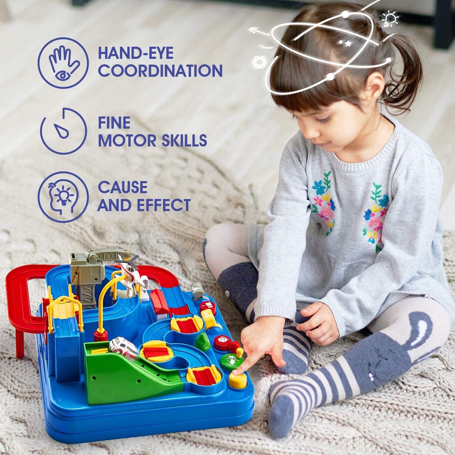 LARGE Race Track Car Adventure Toys for 3 Year Old Boys