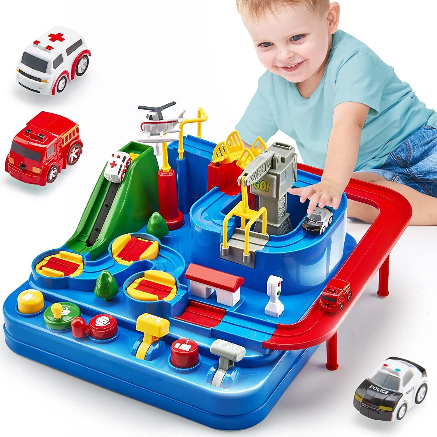 LARGE Race Track Car Adventure Toys for 3 Year Old Boys
