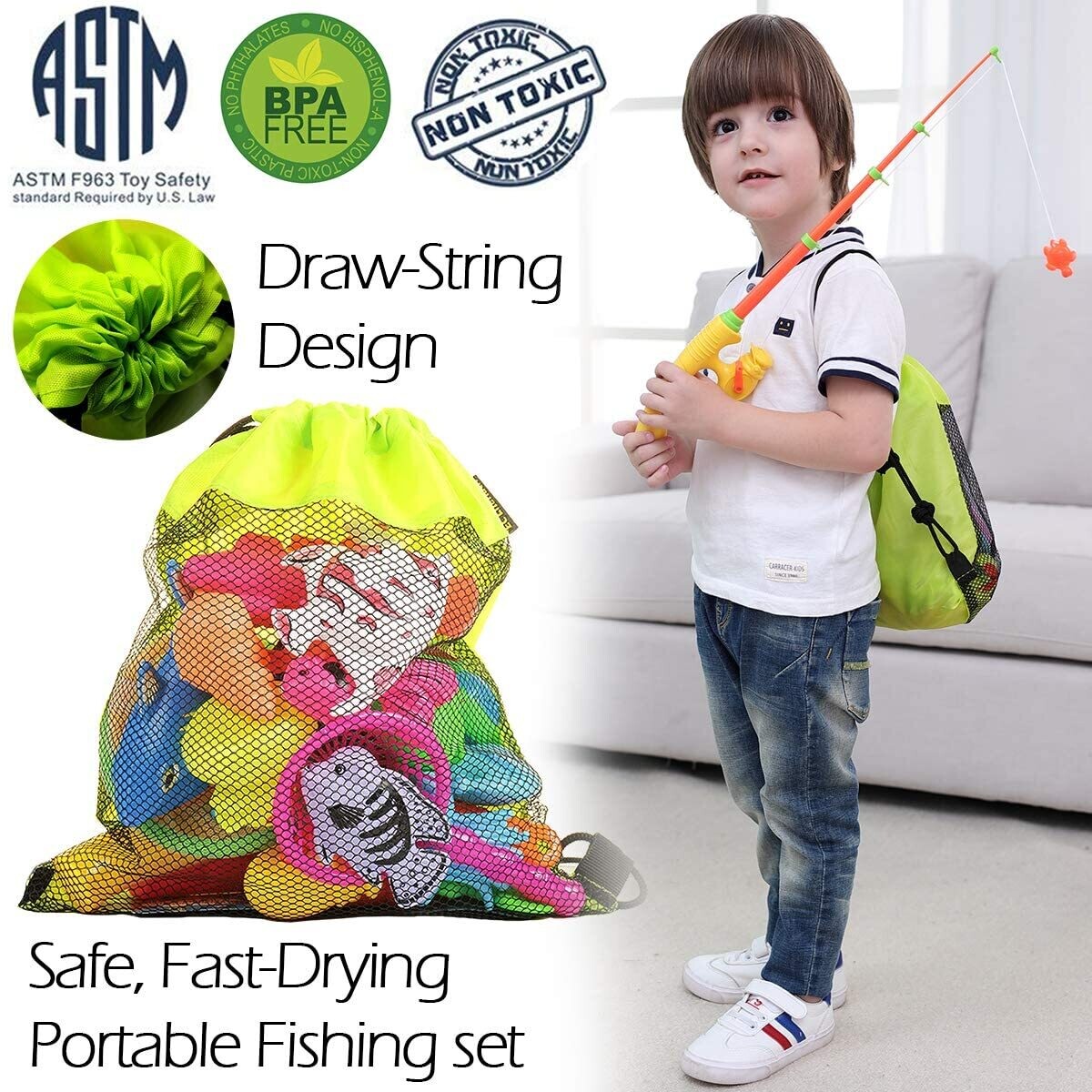 Magnetic Fishing Toys Game Set for Kids for Bath Time Pool Party