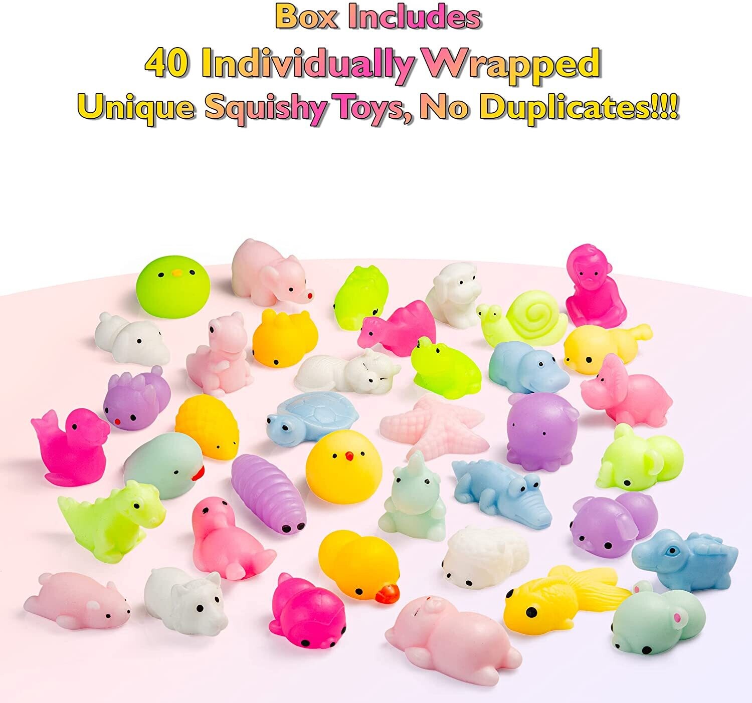 Mini Animal Squishy Pack - 40 Pieces Random Mochi Squishies