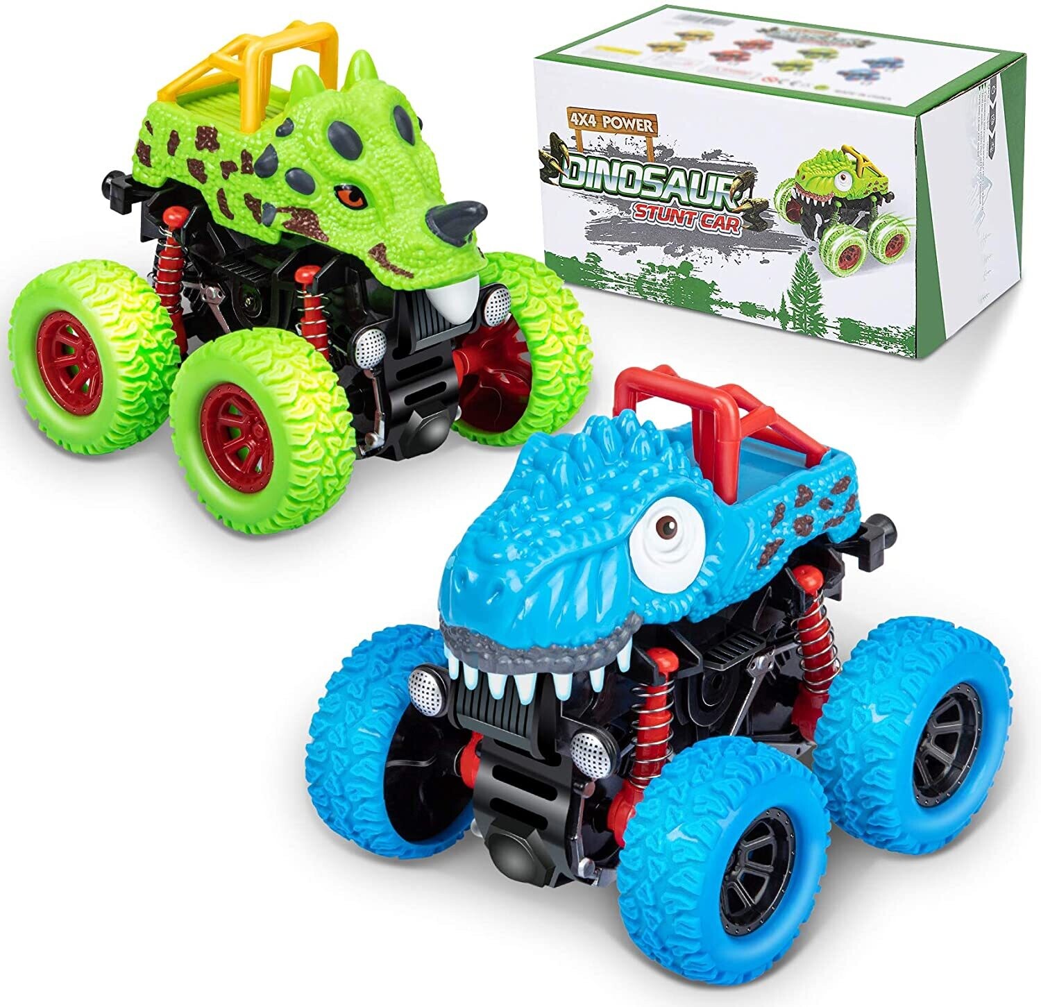 Dinosaur Toys for Boys and Girls Age 2-7+, Rotating Jumping Stunt Car – Interactive Dinosaur-Themed Toy for Fun and Active Play