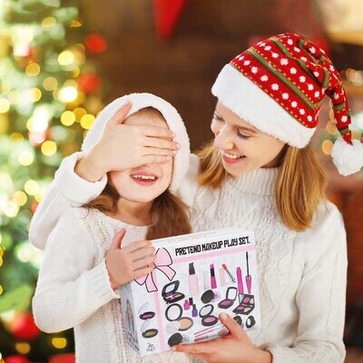 Makeup Set for Girls, 22 Pieces Complete Makeup Set with Lipsticks and Games Accessories Gift for Girls 3 4 Years
