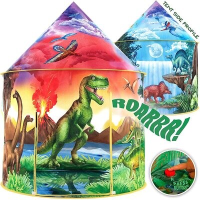Dinosaur Discovery Play Tent with Roar Button Pop Up Tents for Kids, Indoor &amp; Outdoor Kids Playhouse