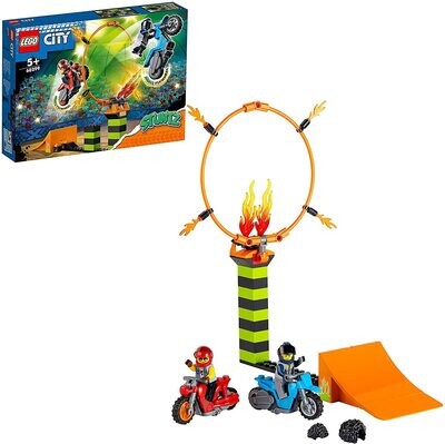 City Stuntz Stunt Show Competition Set – 2 Flywheel Motorbike Kit with Action Features