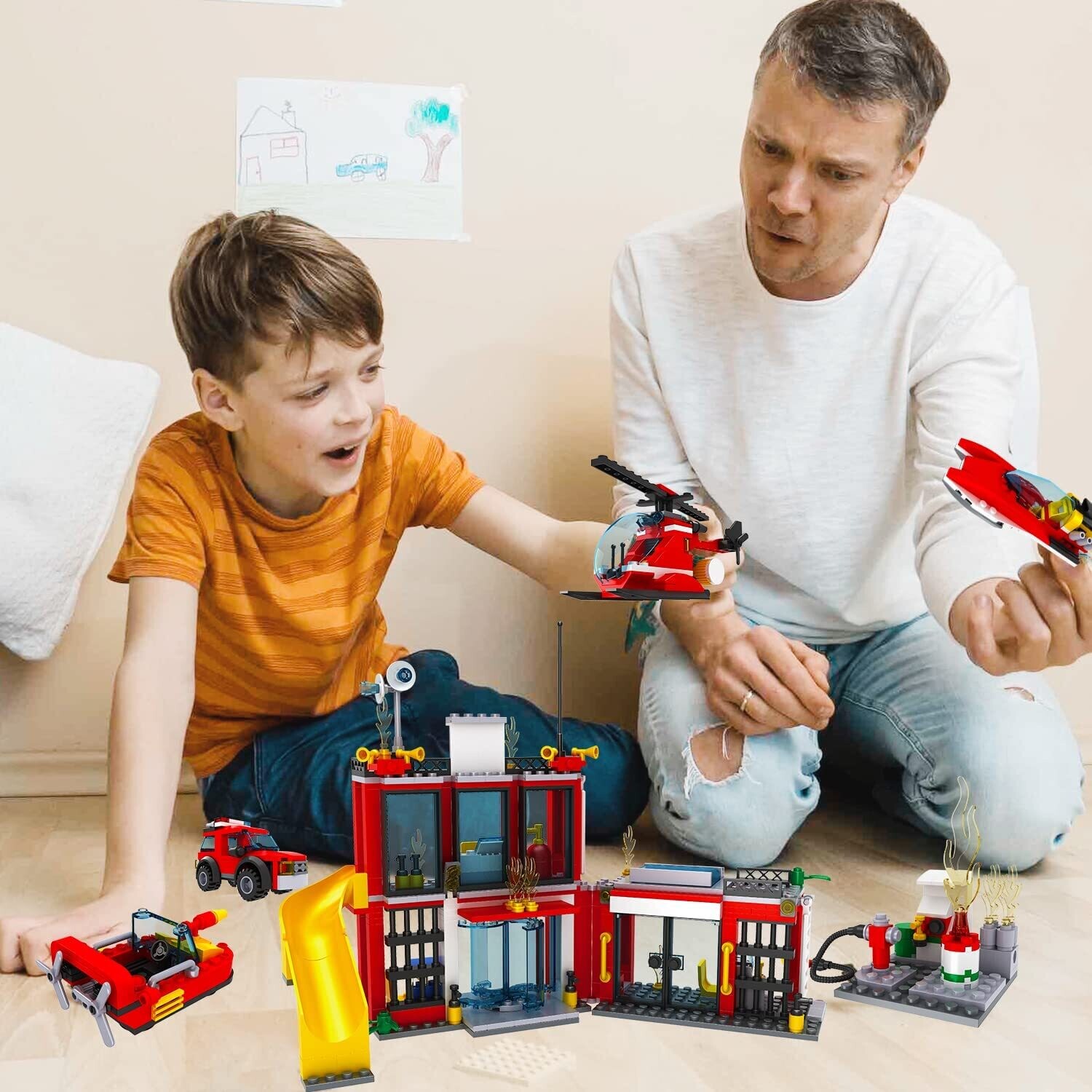 Fire Department Building Blocks Set – Creative Firefighter Toy Construction Kit for Kids