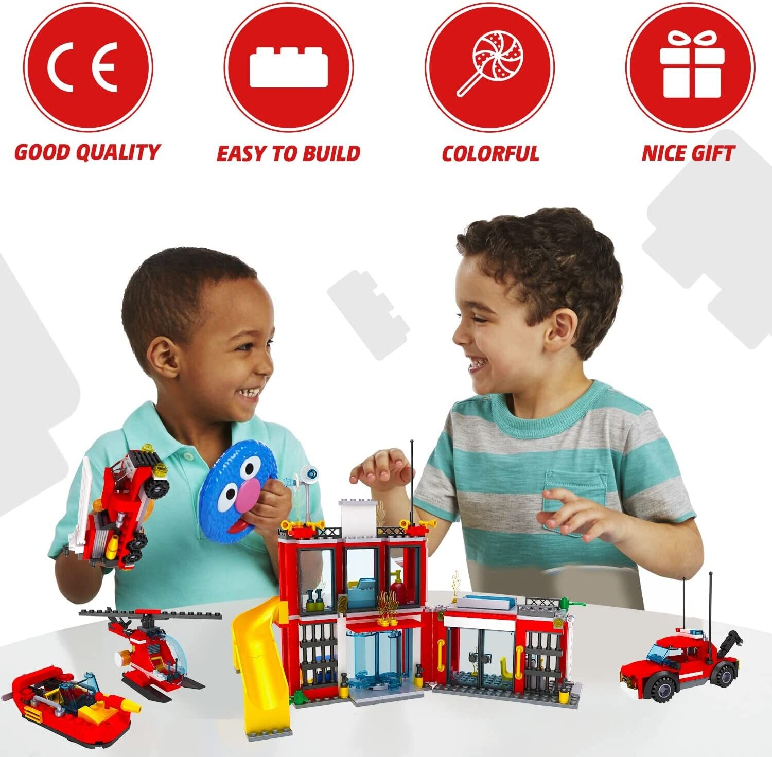 Fire Department Building Blocks Set – Creative Firefighter Toy Construction Kit for Kids