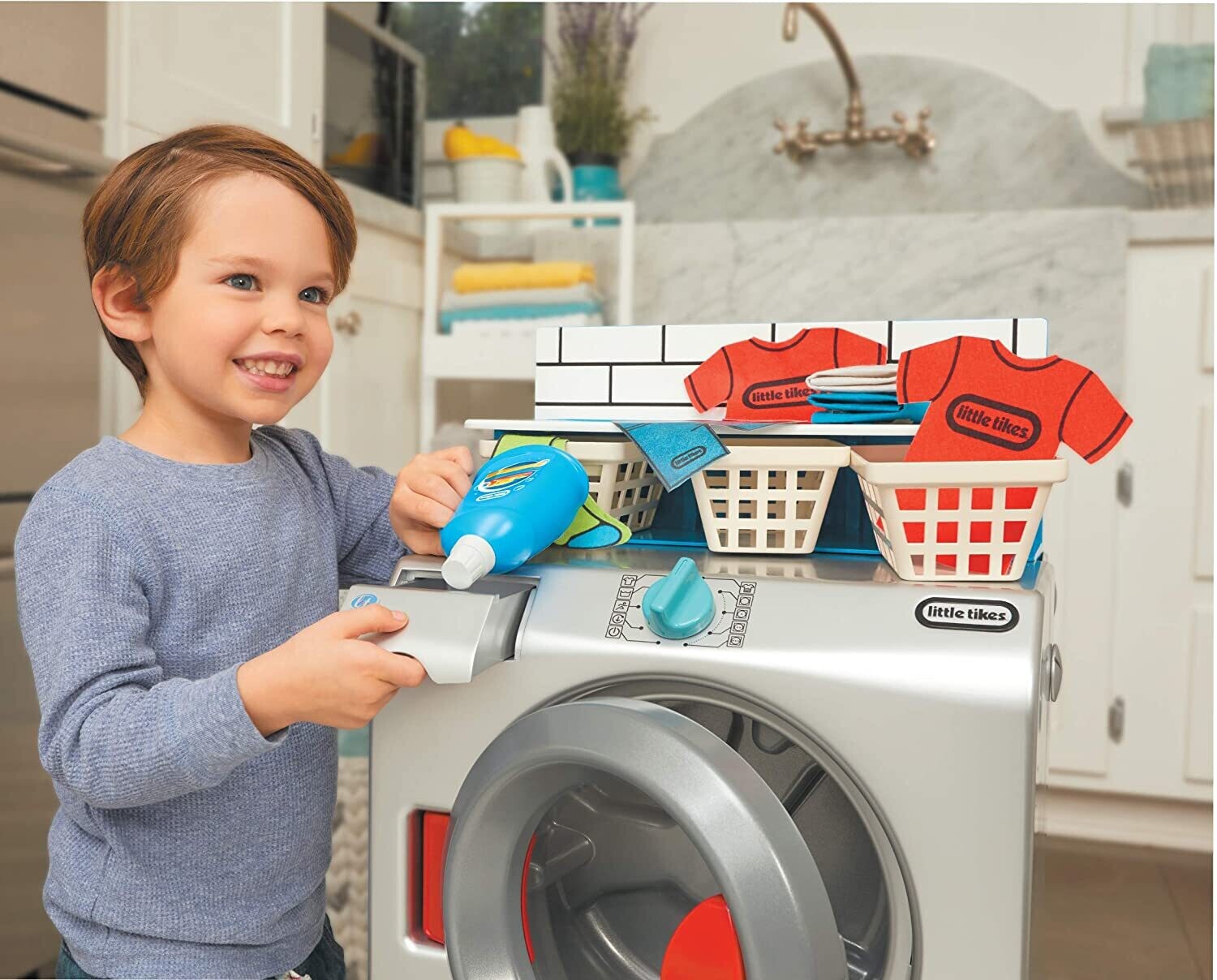 First Washer-Dryer, Interactive &amp; Realistic Toy for Kids, Pretend Play Appliance for Children