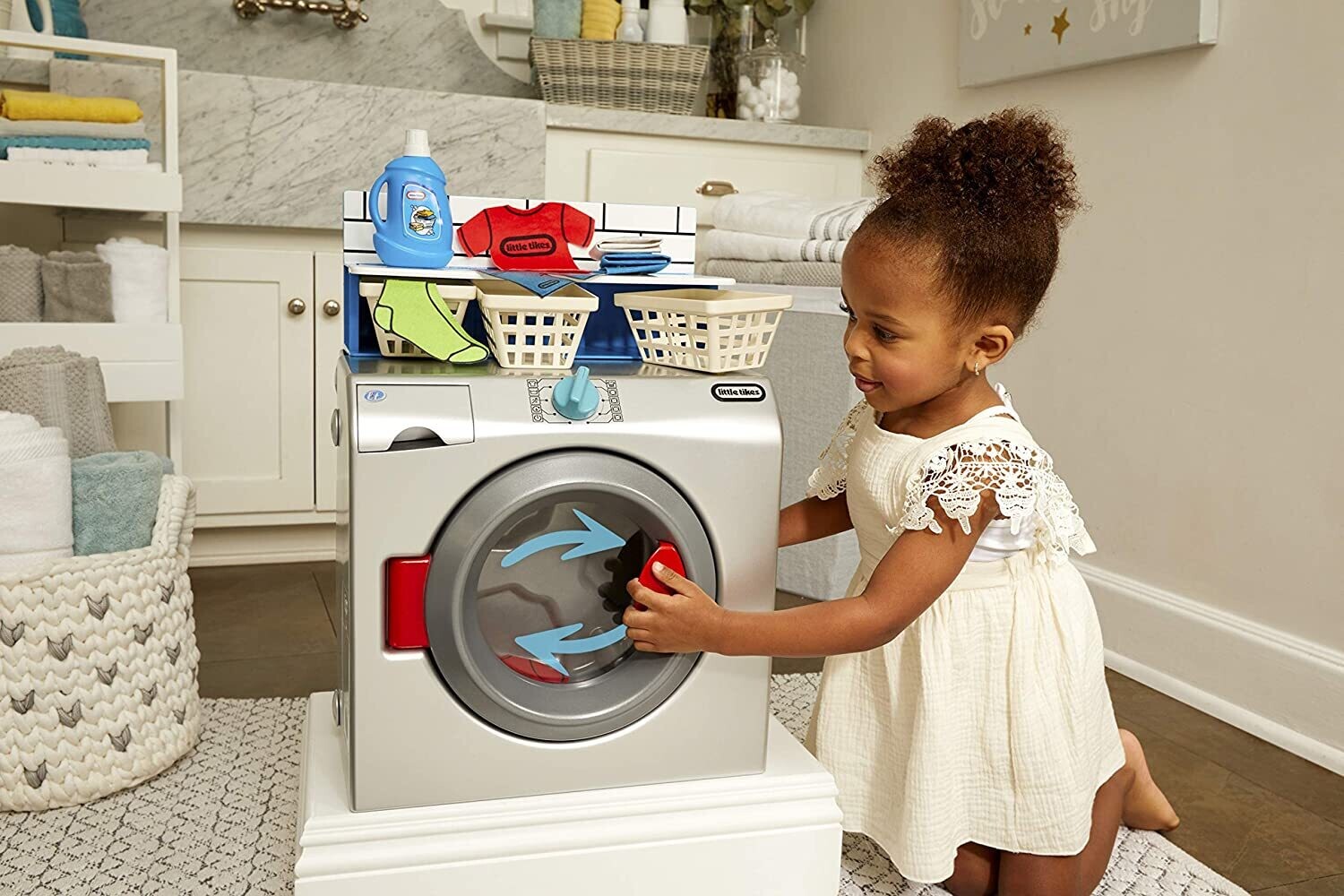 First Washer-Dryer, Interactive &amp; Realistic Toy for Kids, Pretend Play Appliance for Children