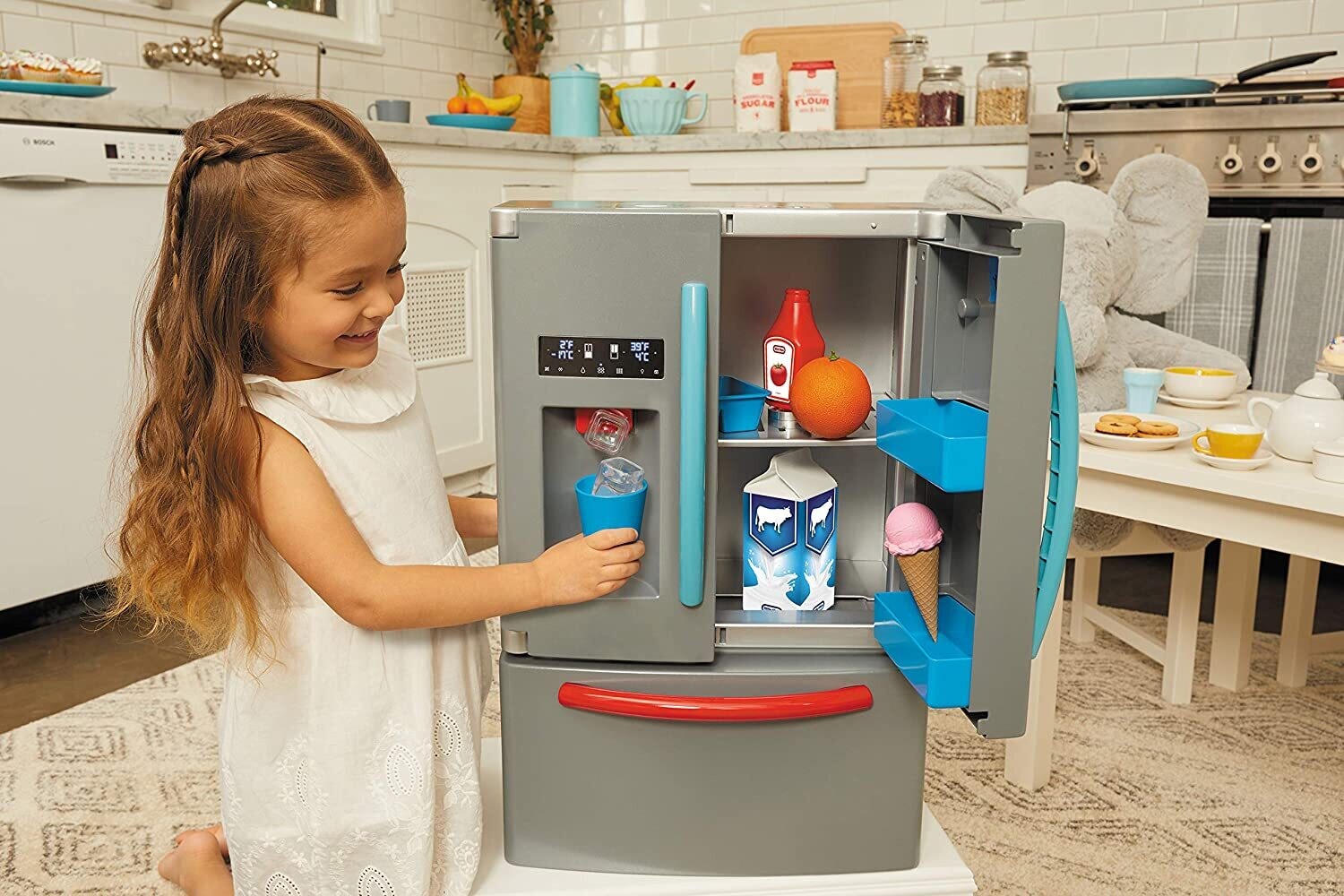 First Fridge - Interactive Realistic Refrigerator for Kids, Play Kitchen Toy with Lights and Sounds