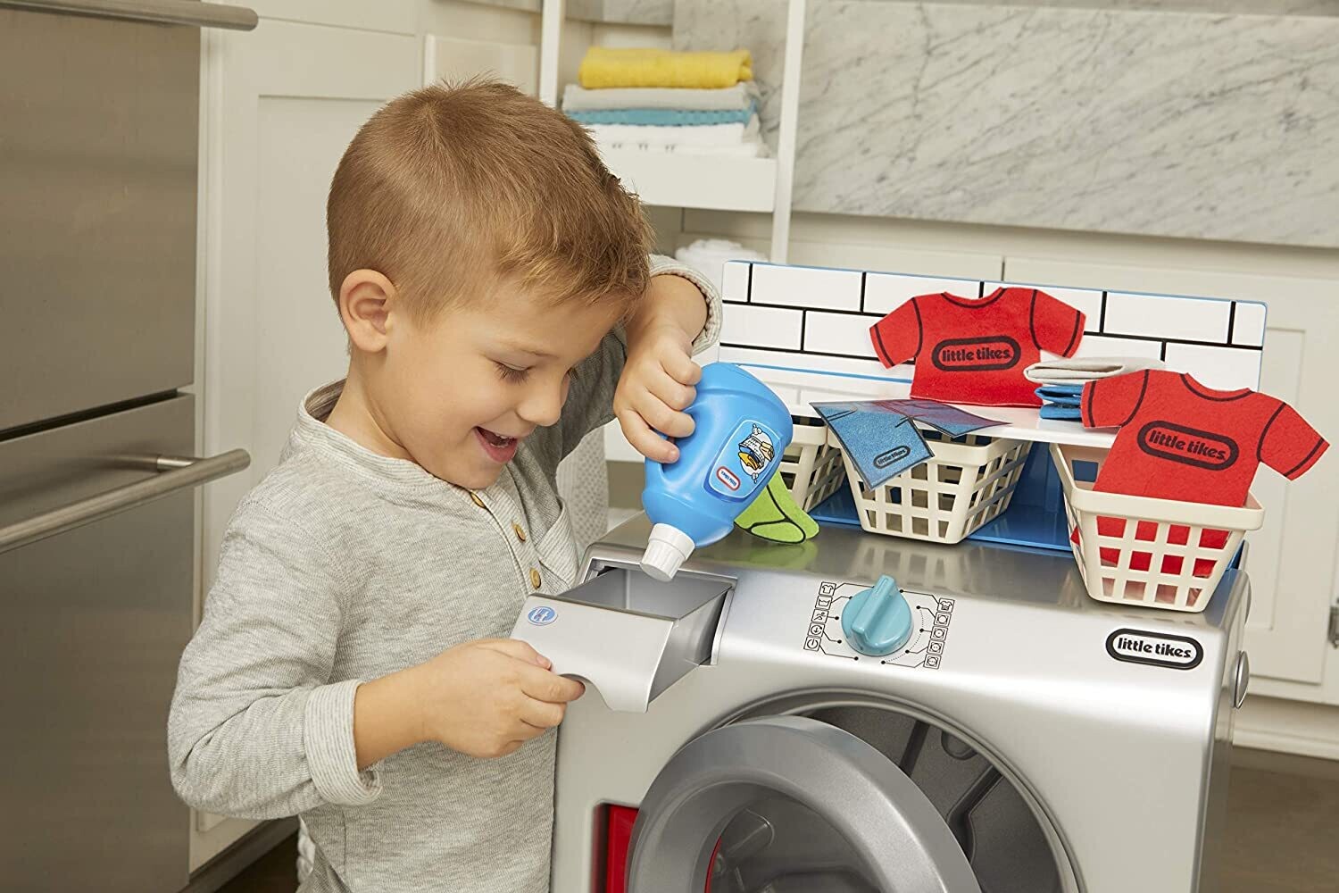 First Washer-Dryer, Interactive &amp; Realistic Toy for Kids, Pretend Play Appliance for Children