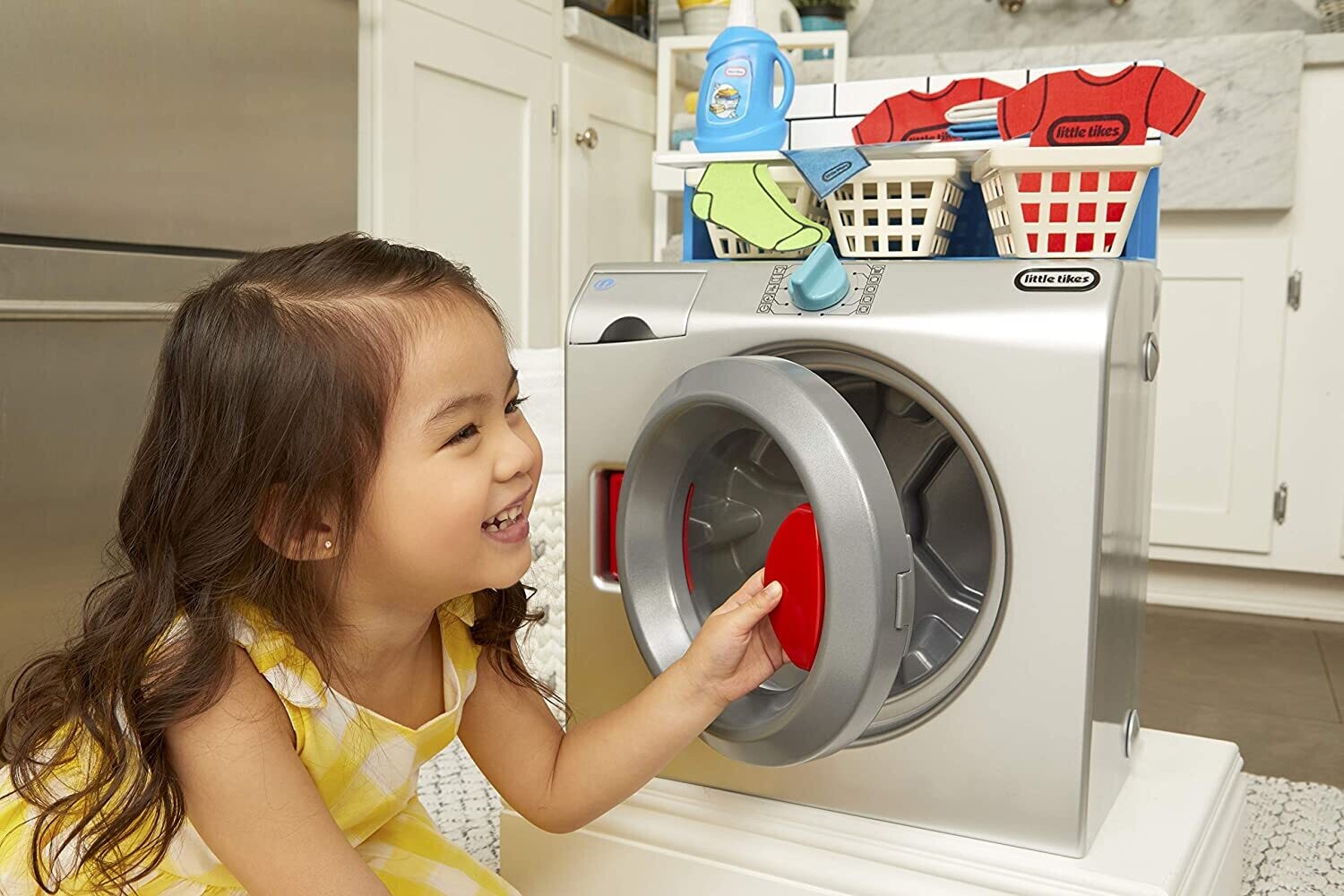 First Washer-Dryer, Interactive &amp; Realistic Toy for Kids, Pretend Play Appliance for Children