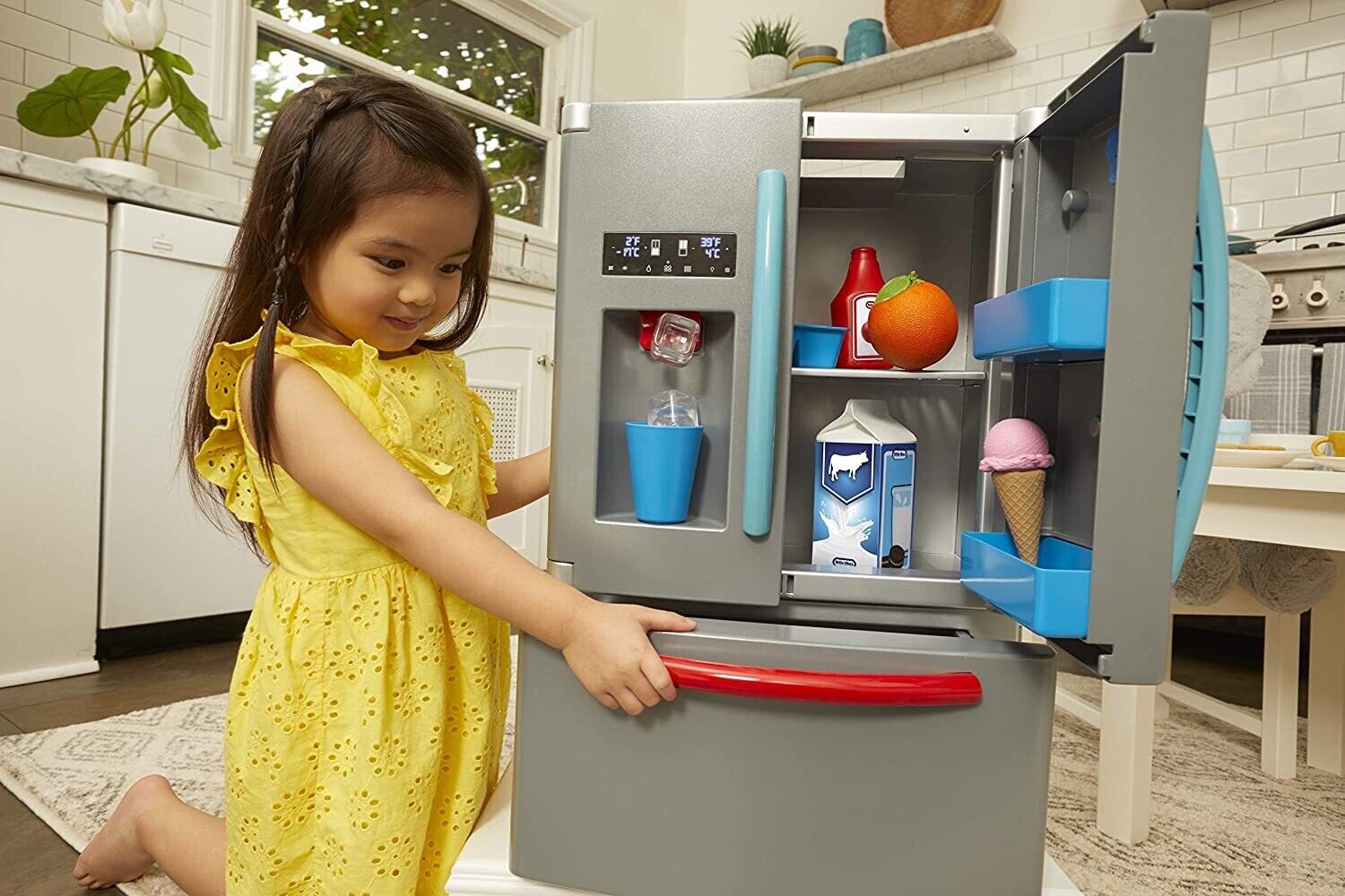 First Fridge - Interactive Realistic Refrigerator for Kids, Play Kitchen Toy with Lights and Sounds