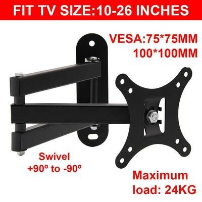 TV Wall Mount Bracket Tilt Swivel 10-26 inches