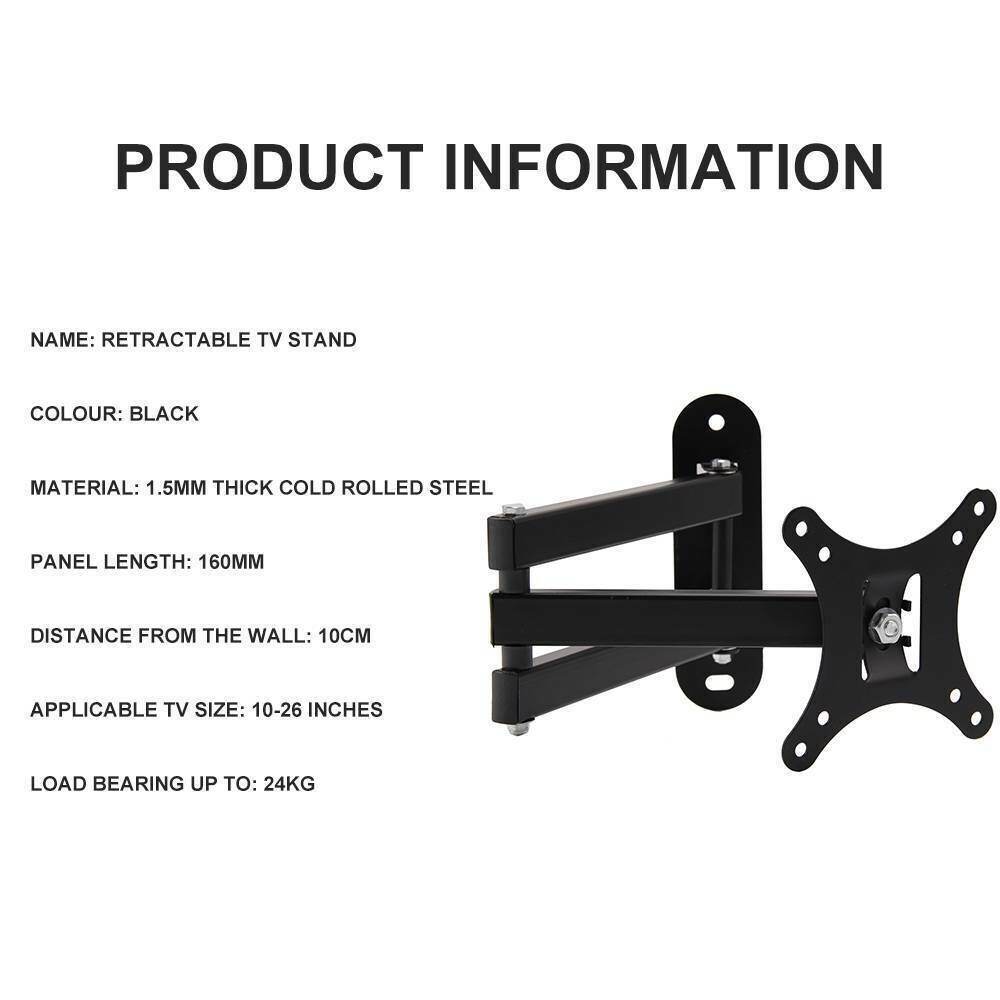 TV Wall Mount Bracket Tilt Swivel 10-26  inches