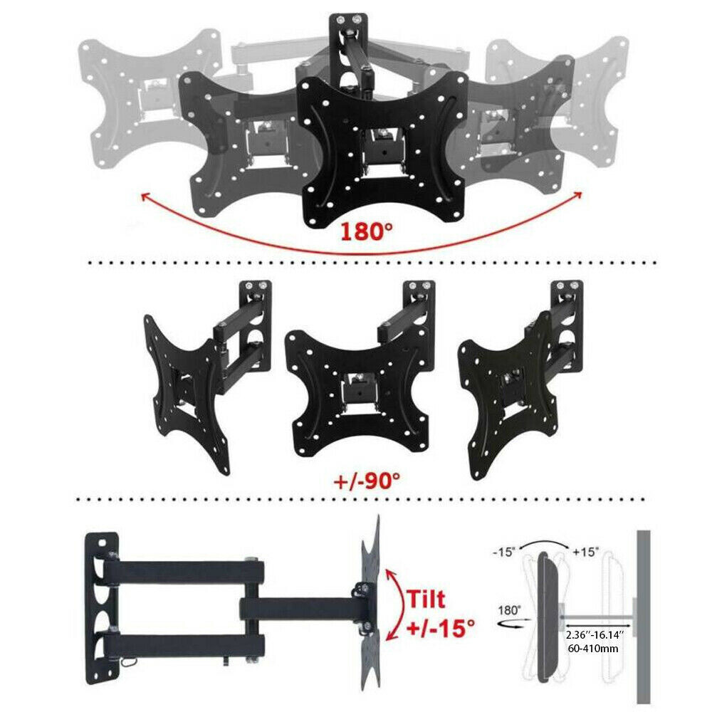 TV Wall Bracket Tilt Swivel For 10 - 35 inches