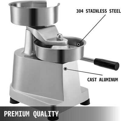 Burger Press Stainless Steel, 130mm Diameter – Heavy Duty Patty Maker for Uniform, Perfectly Shaped Hamburgers, Non-Stick Surface, Ideal for BBQs and Grilling
