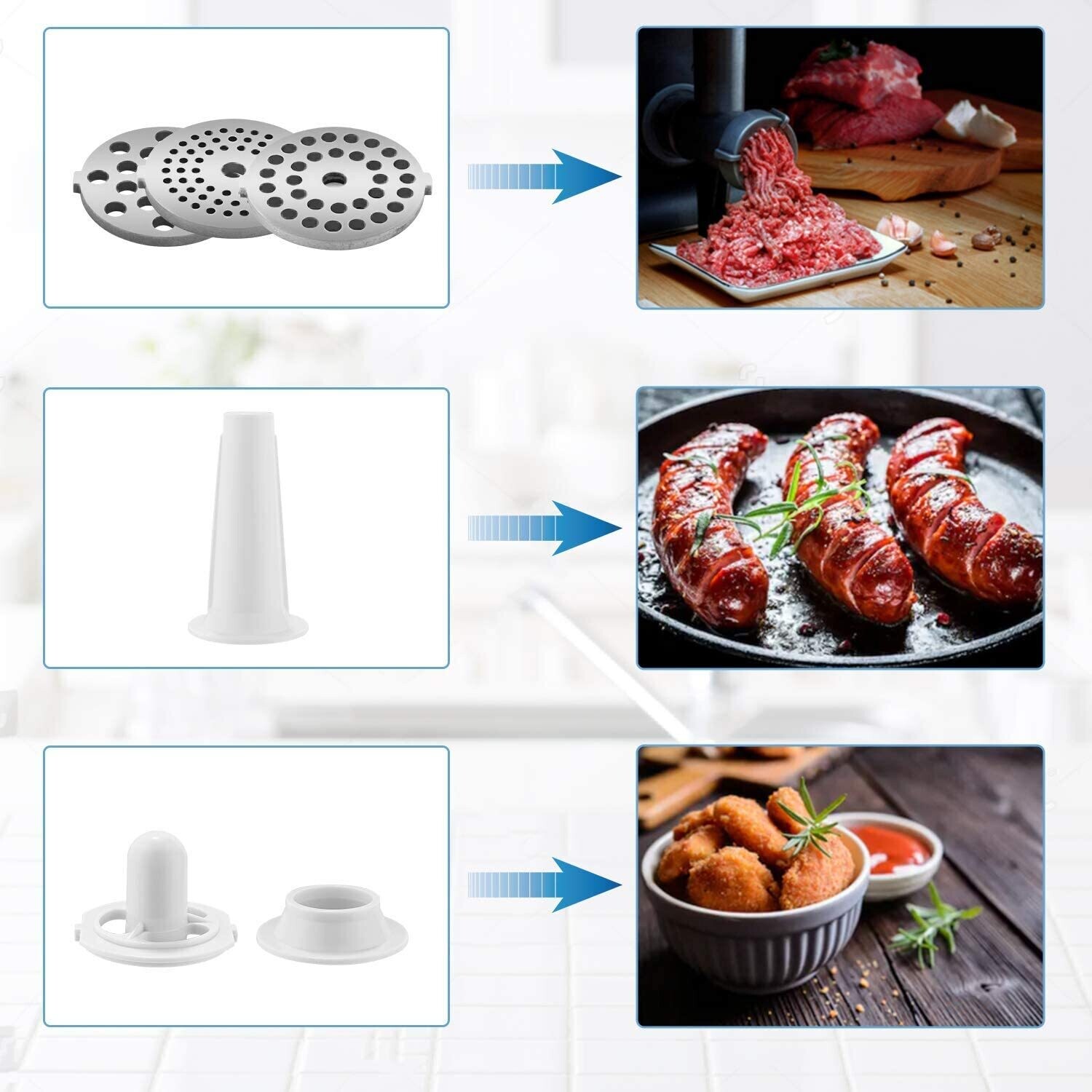 Electric Stainless Steel Meat Grinder 2000W – High-Power Meat Processor for Home and Commercial Use