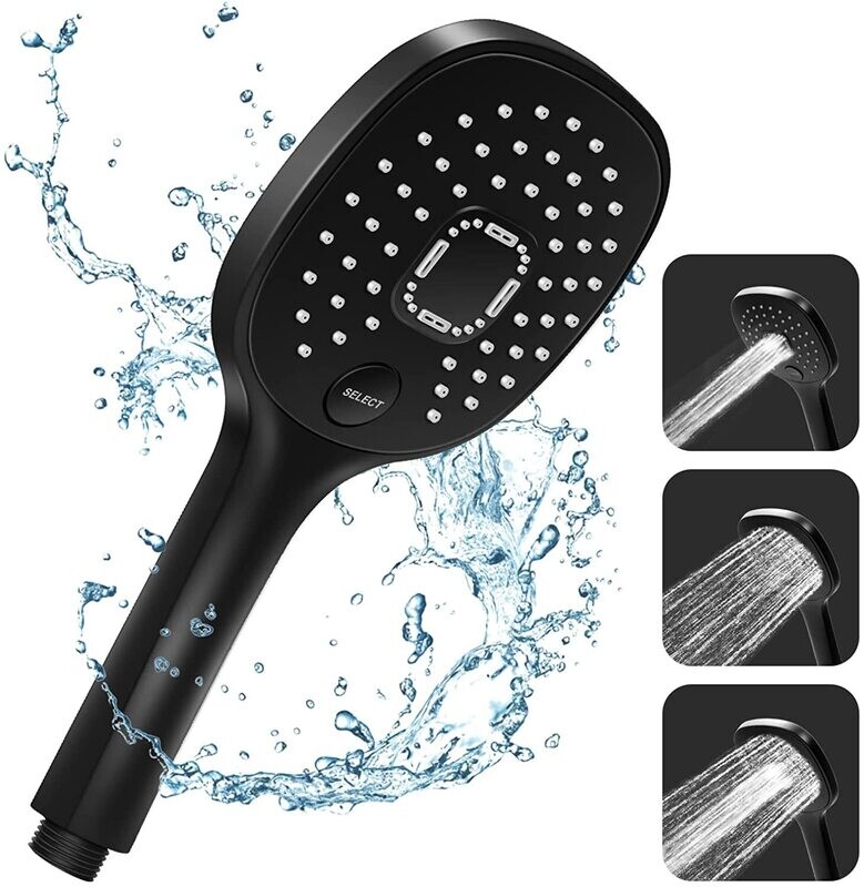 Handheld Shower Head Rain Shower with 3 Jet Types for Adjustable Water Flow and Spa-Like Experience