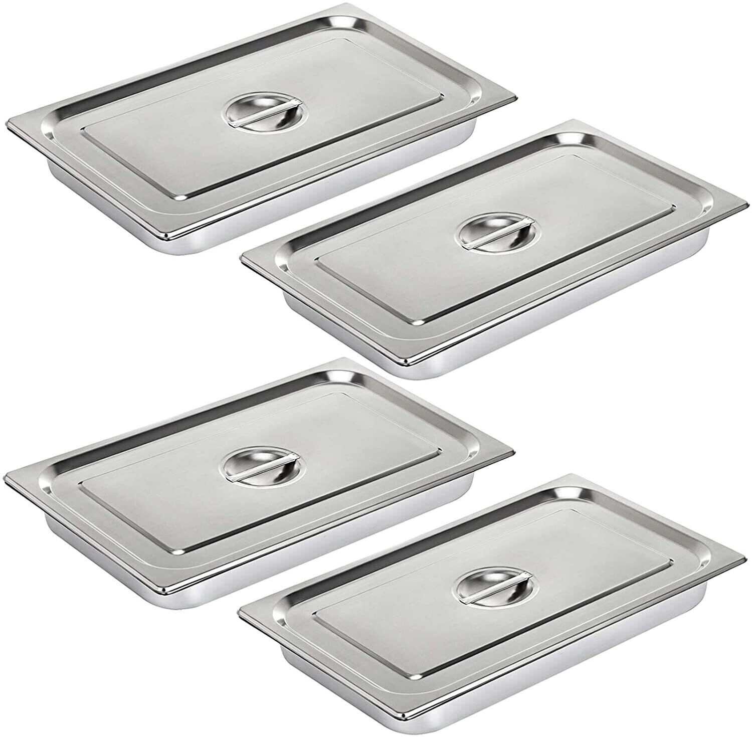 Stainless steel 6 Pack Steam Table Pans 20.9 x 12.8 x 3.9 Inch Deep Steam Table Pan Full Size 13L Deep Food Container