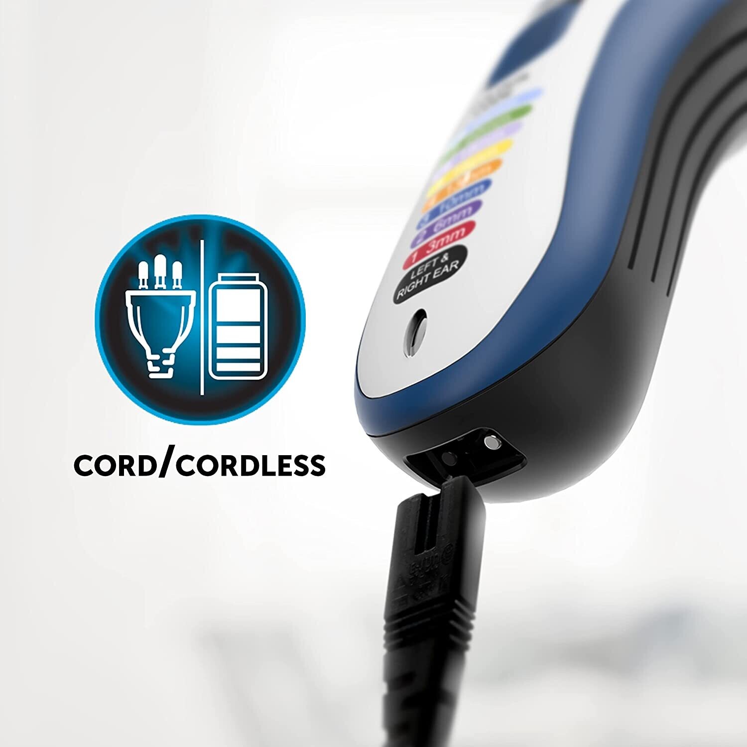 Colour Pro Cordless Clipper, Rechargeable Hair Clipper with Adjustable Guide Combs, Professional Hair Cutting Kit for Home Use