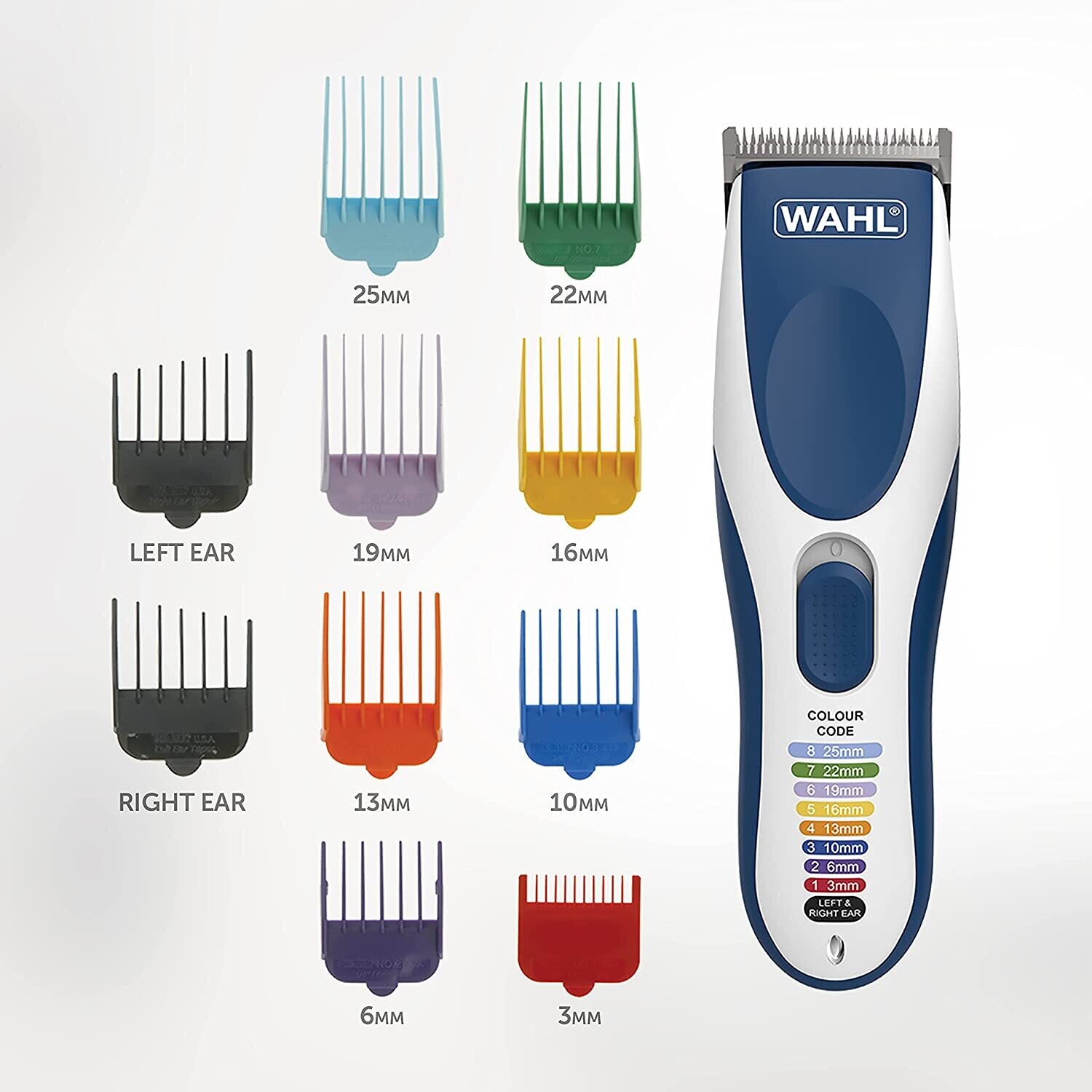 Colour Pro Cordless Clipper, Rechargeable Hair Clipper with Adjustable Guide Combs, Professional Hair Cutting Kit for Home Use