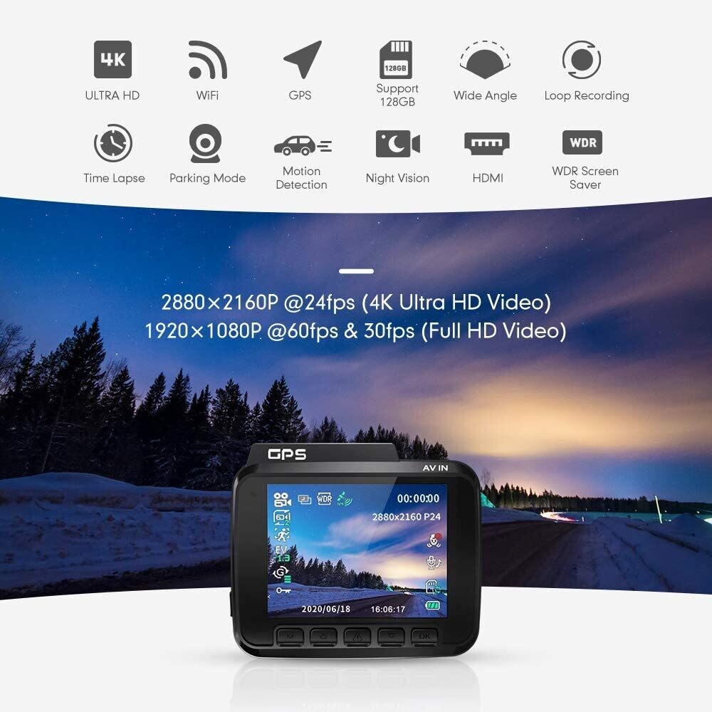 4K Car Camera – High-Resolution Dashboard Camera with Ultra-Clear Video Recording for Vehicles