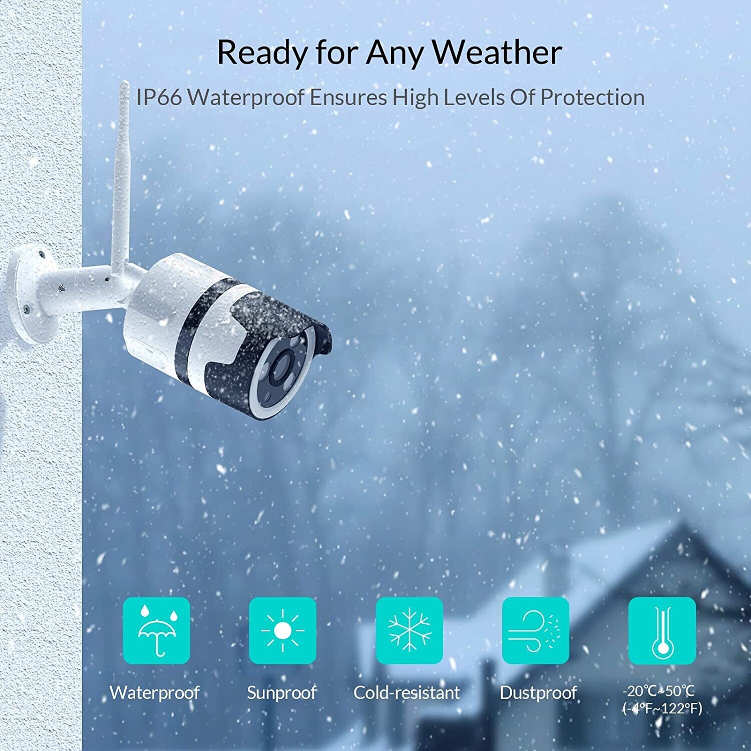 Security Camera Outdoor, CCTV Camera with 65ft Night