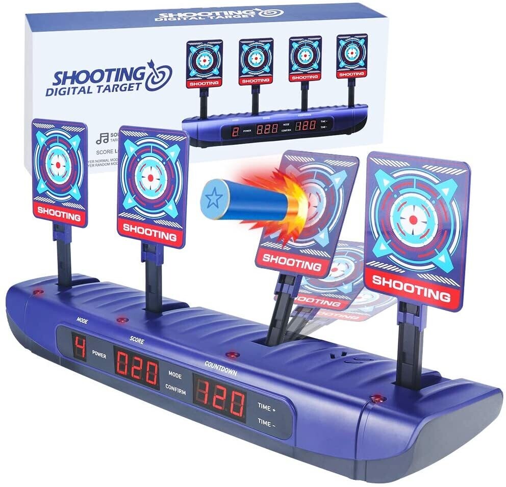 Electric Digital Target for Nerf Guns – Auto-Reset Scoring Target for Kids Shooting Practice and Blaster Training