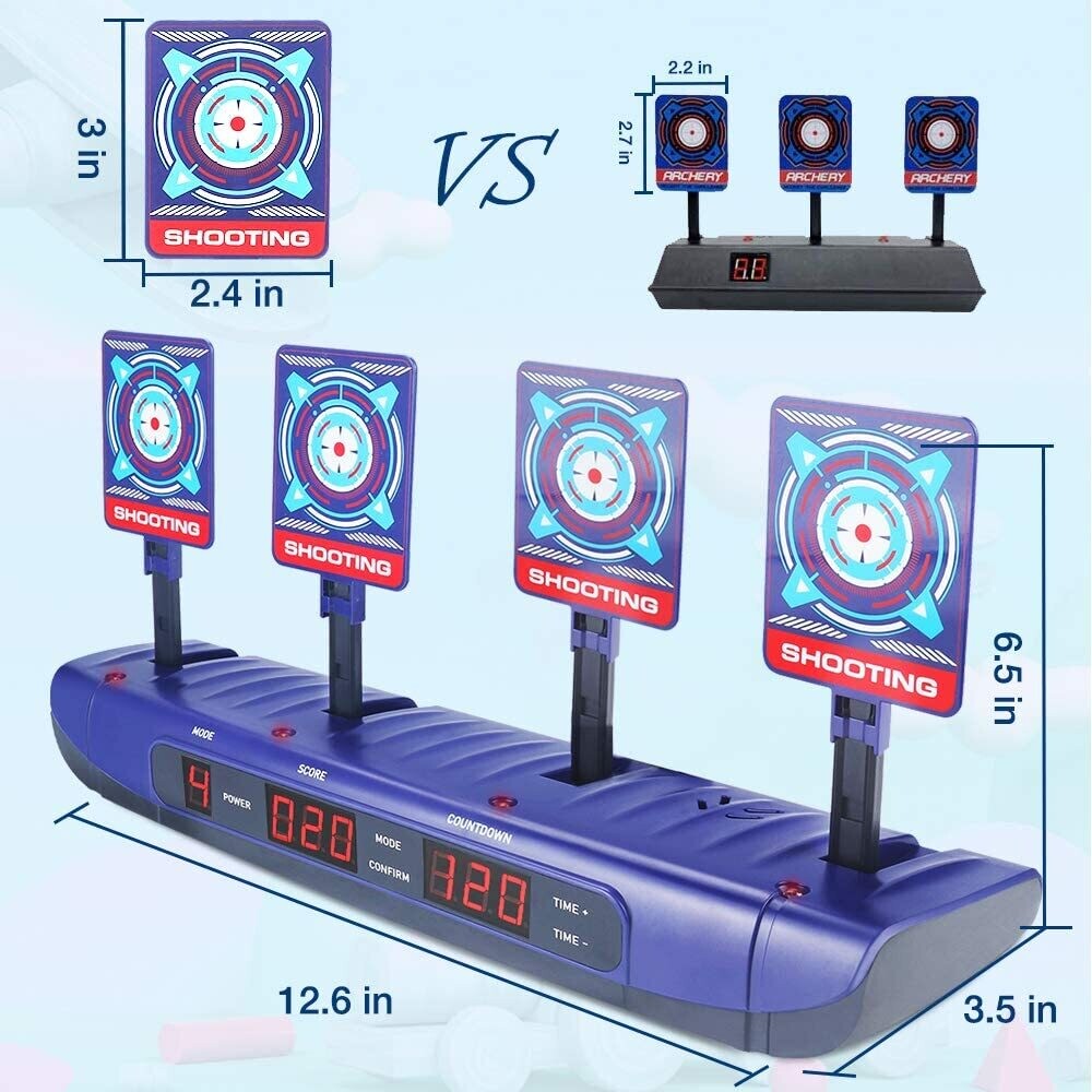 Electric Digital Target for Nerf Guns – Auto-Reset Scoring Target for Kids Shooting Practice and Blaster Training