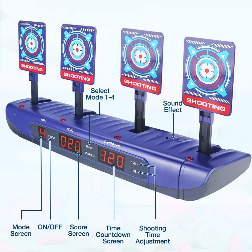 Electric Digital Target for Nerf Guns – Auto-Reset Scoring Target for Kids Shooting Practice and Blaster Training
