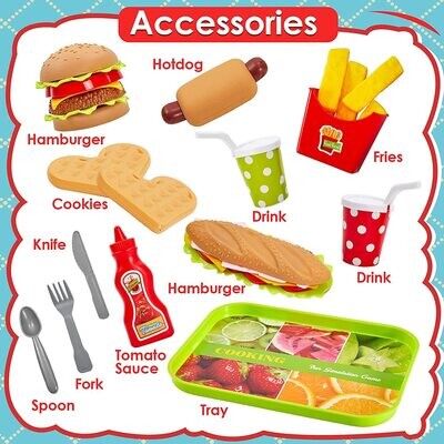 Pretend Play Food Set with Tray