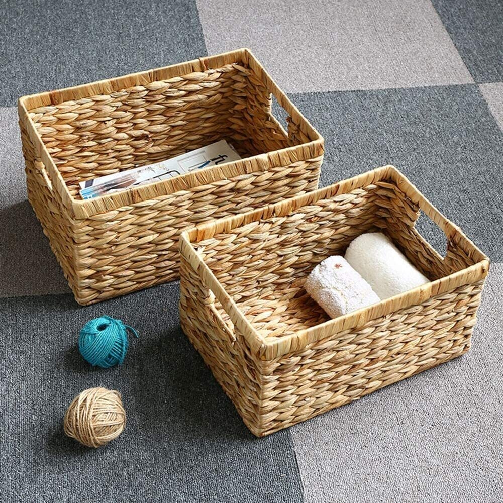 Natural Woven Closet Organiser Basket Bin