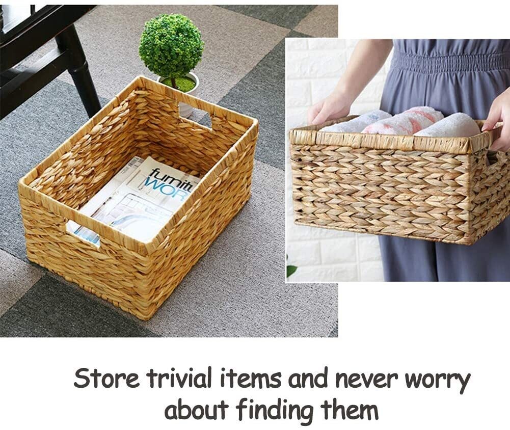 Natural Woven Closet Organiser Basket Bin