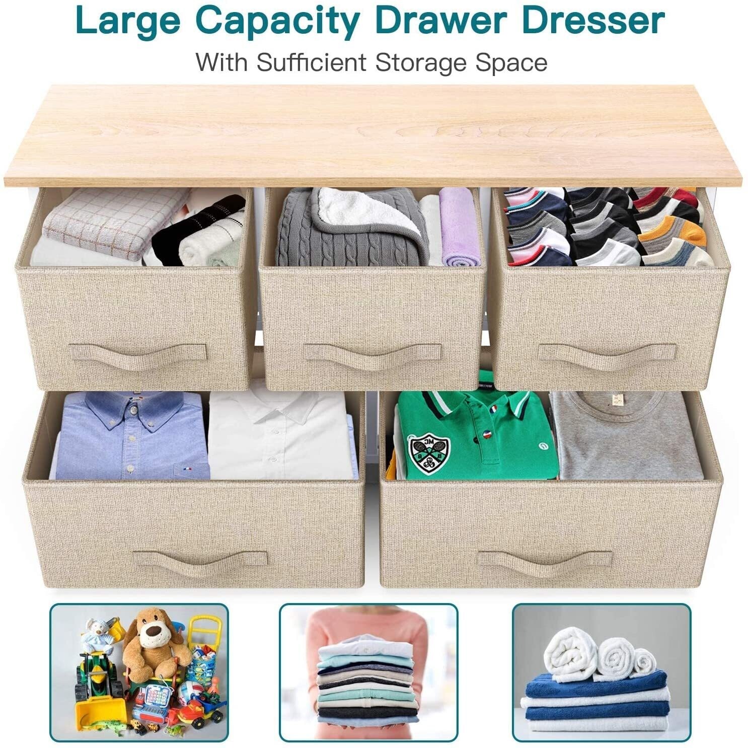 Fabric Storage Drawers – Easy-to-Install Organizer for Clothes, Toys, and Accessories