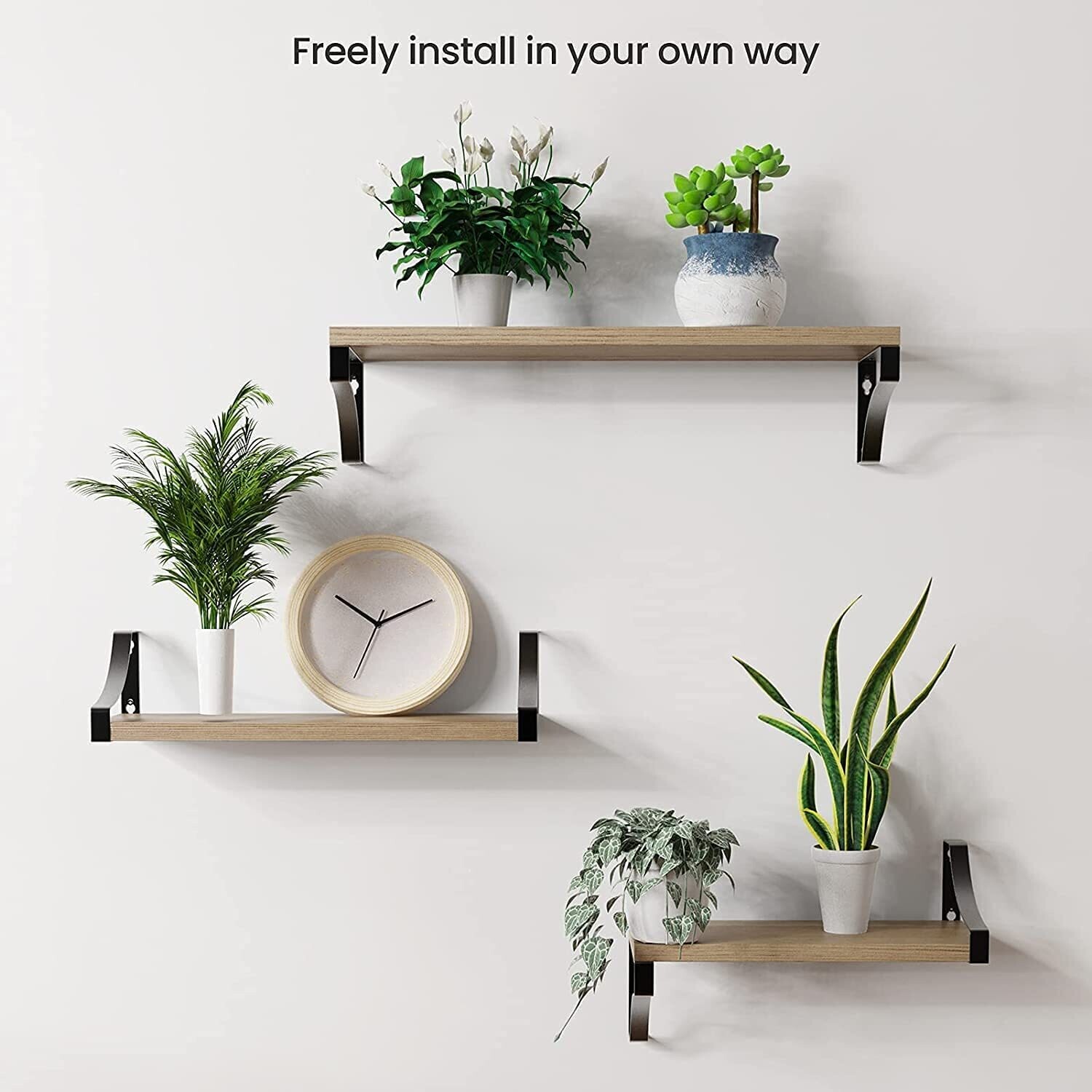 Rustic Shelves Set of 3, 18kg Weight Capability