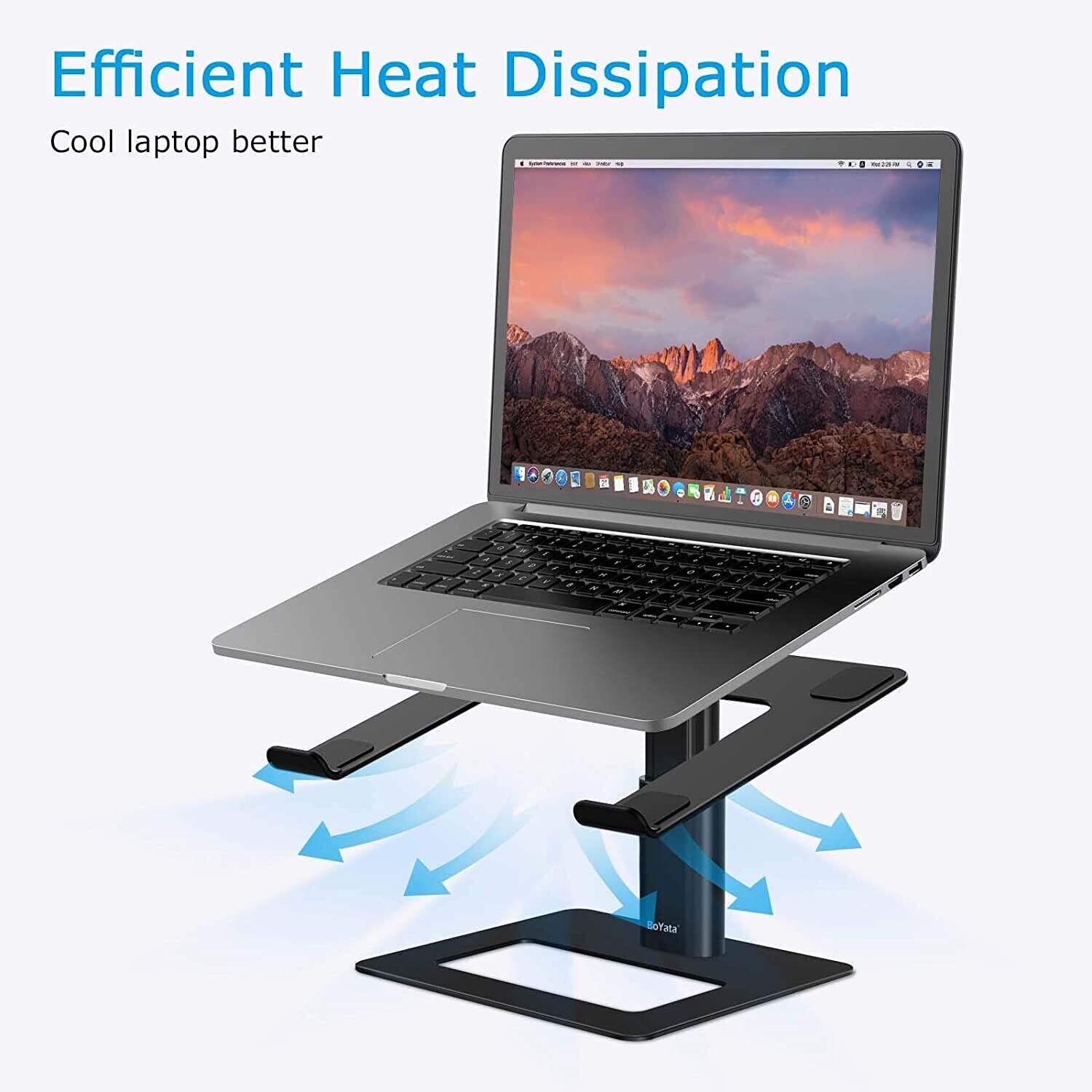 Height Adjustable Lapdesk with Ventilated Laptop Holder for Ergonomic Comfort and Improved Airflow During Laptop Use