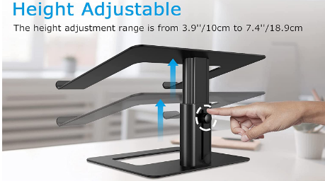 Height Adjustable Lapdesk with Ventilated Laptop Holder for Ergonomic Comfort and Improved Airflow During Laptop Use