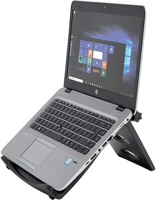 Easy Riser Portable Ergonomic Laptop Cooling Stand, designed for comfort and better airflow. Adjustable height for improved posture and cooling while working or gaming on your laptop.