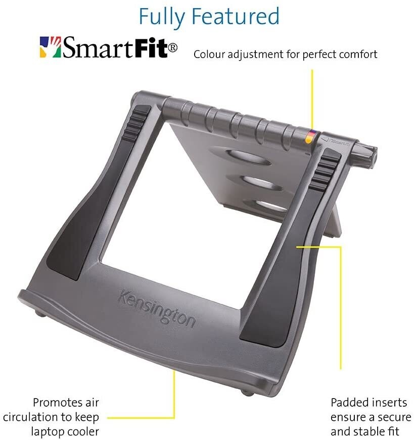 Easy Riser Portable Ergonomic Laptop Cooling Stand, designed for comfort and better airflow. Adjustable height for improved posture and cooling while working or gaming on your laptop.