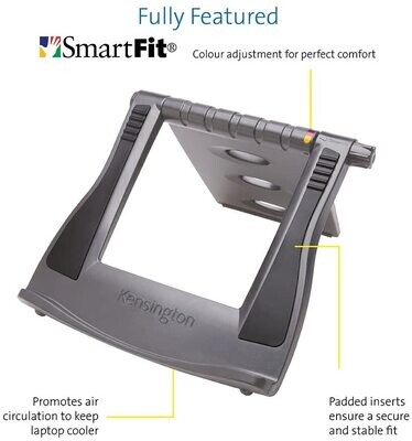 Easy Riser Portable Ergonomic Laptop Cooling Stand, designed for comfort and better airflow. Adjustable height for improved posture and cooling while working or gaming on your laptop.