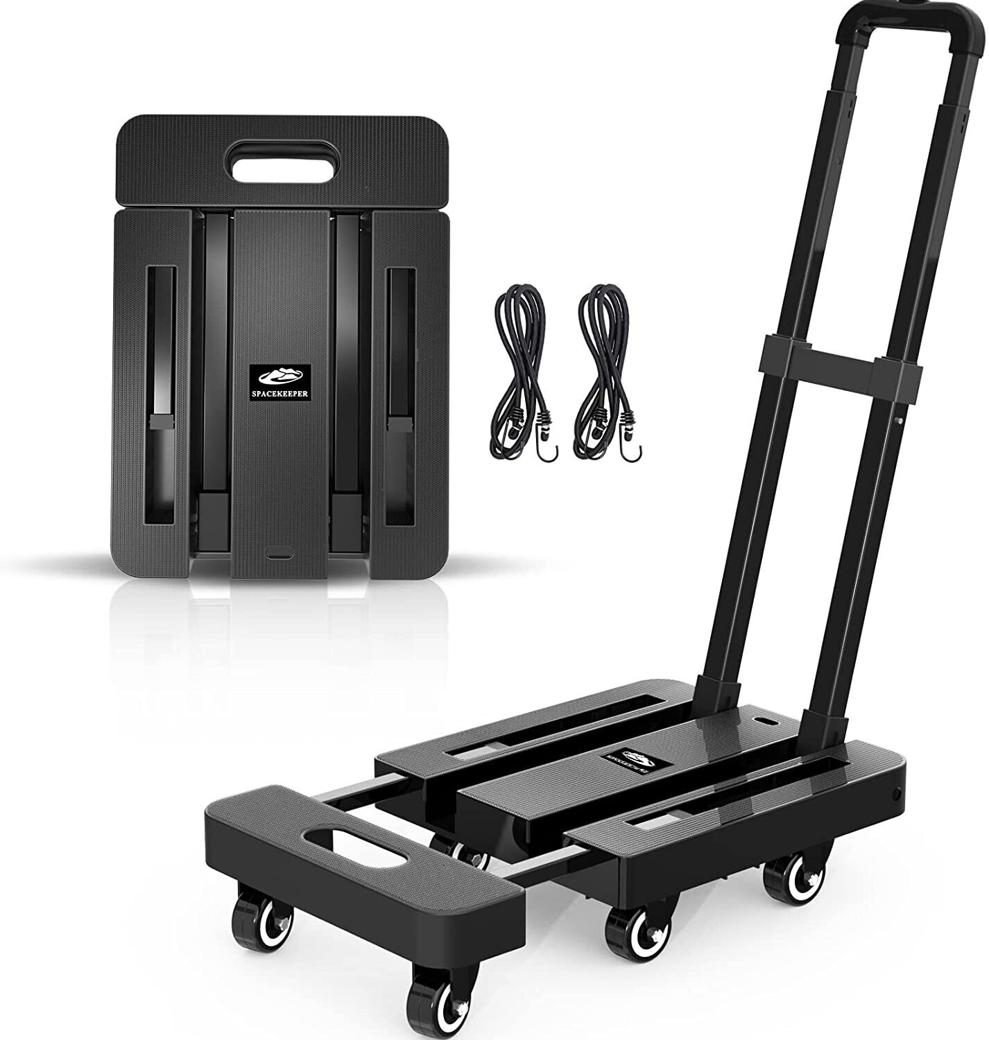 Heavy Duty Platform Trolley with 6 Wheels and 2 Elastic Ropes