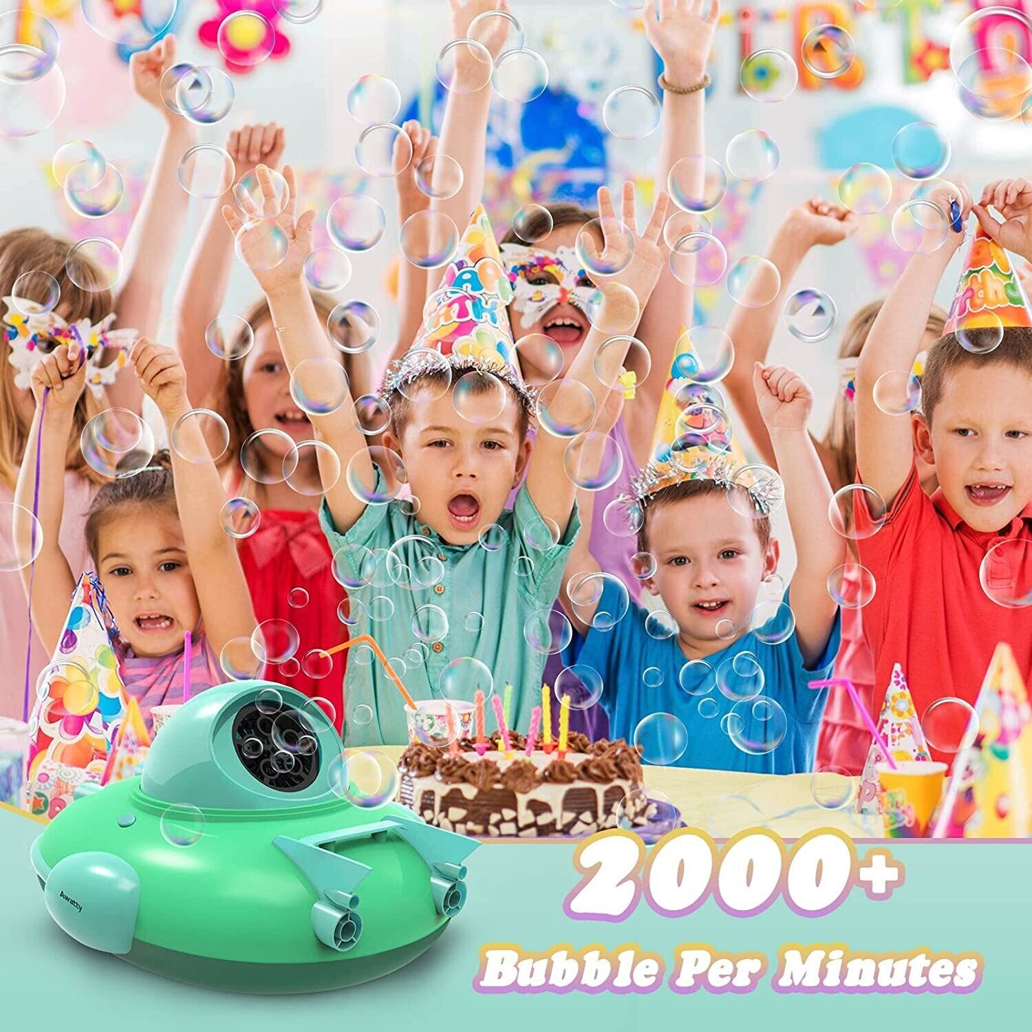 Portable Bubble Maker Toy for Kids Toddlers