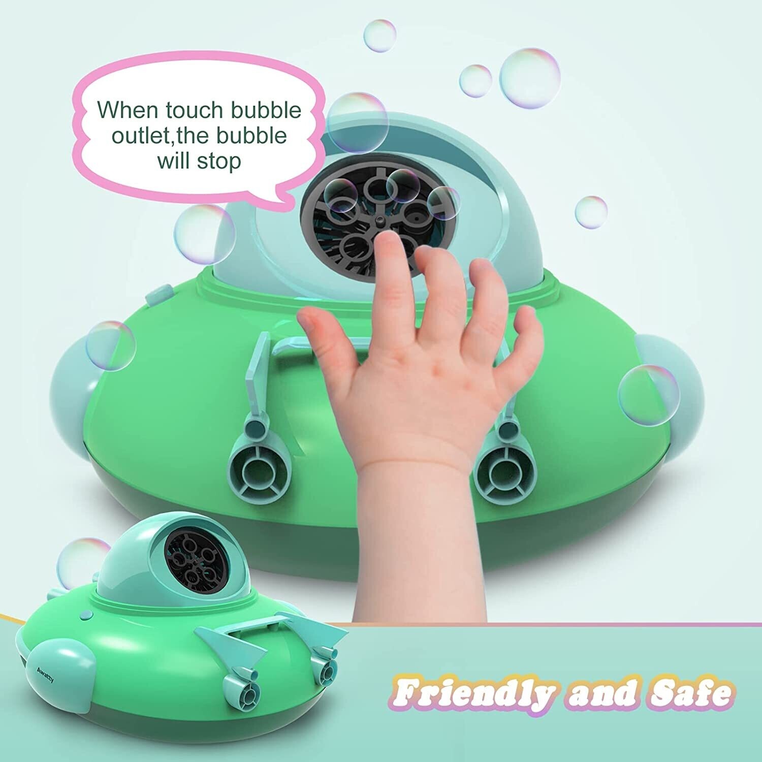 Portable Bubble Maker Toy for Kids Toddlers